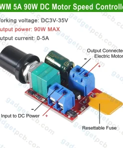 Mini PWM 5A 90W DC Motor Speed Controller Module