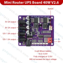 Mini Router UPS Power Board 40W V2.6 DC Output 5V/9V/12V With Battery Level for ONU & IP Camera - Image 4