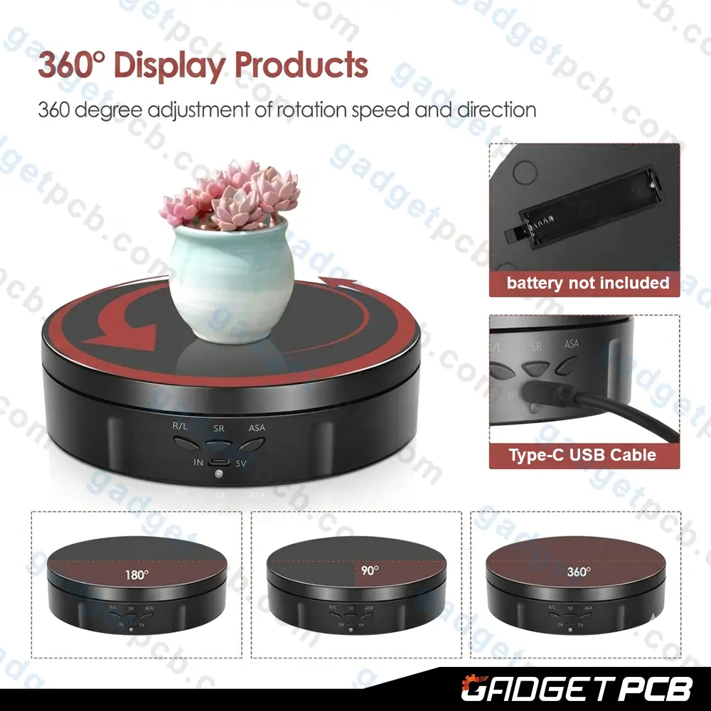 360 Degree Motorized Rotating Display Stand with Remote Control & Type-C USB Cable for Photography 3 360 Degree Motorized Rotating Display Stand with Remote Control & Type-C USB Cable for Photography - Image 3