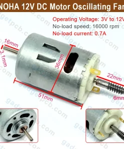 NOHA 12V DC Motor 5W DC Oscillating Fan Motor
