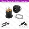 DC-022 ROUND Panel Mount Female 5.5mm 3 Pin 5.5×2.1mm Jack
