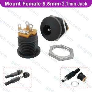 DC-022 ROUND Panel Mount Female 5.5mm 3 Pin 5.5×2.1mm Jack