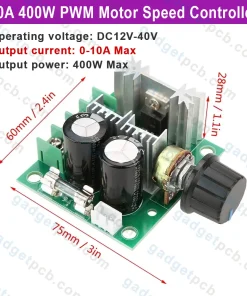 Alternative view of PWM 10A 400W DC Motor Speed Controller 12V to 40V Speed Controller with Knob Adjustable Speed Regulator