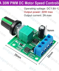 Alternative view of PWM 2A 30W Low Voltage DC Motor Speed Controller 1803BK Adjustable Drive Switch 1.8v-12v Motor Controller