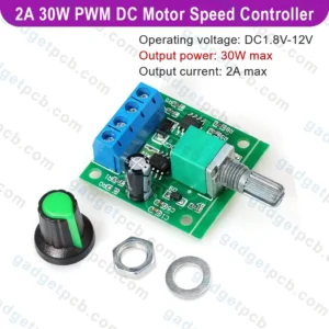 PWM 2A 30W Low Voltage DC Motor Speed Controller