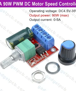 PWM 5A 90W DC Motor Speed Controller 4.5V-35V