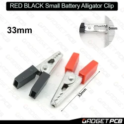 red black small battery alligator clip 33mm 1
