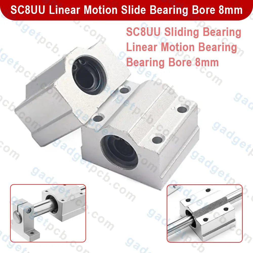 Aluminum SC8UU Linear Motion Ball Bearing Slide Bushing 34x30x22mm Linear Motion Shaft Bore 8mm 1 Aluminum SC8UU Linear Motion Ball Bearing Slide Bushing