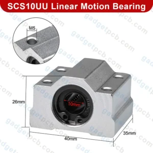 Alternative view of SCS10UU Linear Ball Bearing Slide Block Units 10mm Bore Diameter Shaft SC10UU Slide Block for CNC Machine