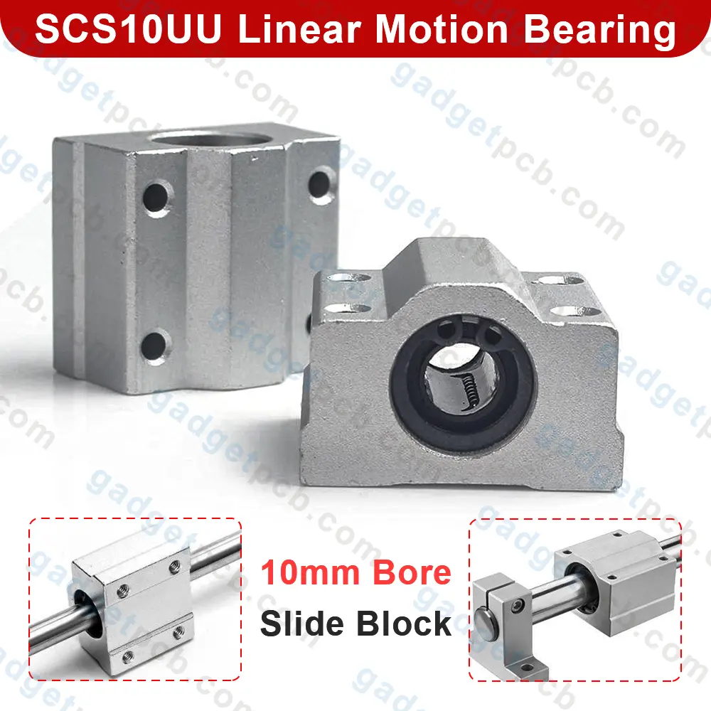 SCS10UU Linear Ball Bearing Slide Block Units 10mm Bore Diameter Shaft SC10UU Slide Block for CNC Machine 1 SCS10UU Linear Ball Bearing Slide Block Units 10mm Bore