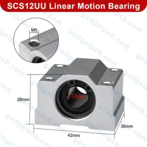 Alternative view of SCS12UU Linear Ball Bearing Slide Block Units 12mm Bore Diameter Shaft SC12UU Slide Block for CNC Machine