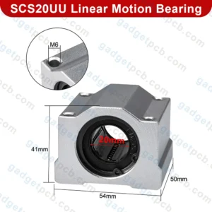 Alternative view of SCS20UU Linear Ball Bearing Slide Block Units 20mm Bore Diameter Shaft SC20UU Slide Block for CNC Machine