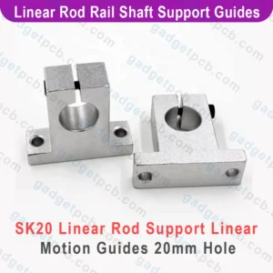 Alternative view of SK20 Linear Shaft Support Bore 20mm Aluminum SK20 Linear Motion Rail Clamping 20mm Rod Rail Guide Support