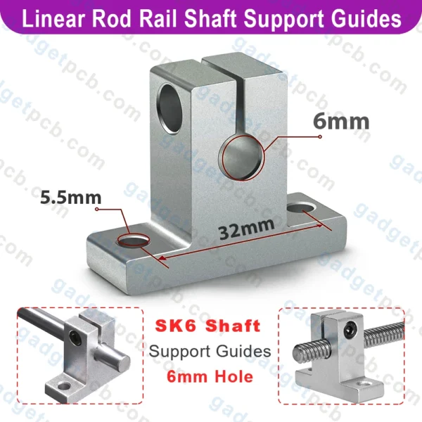 4-Pack SHF8 Aluminum Linear Rail Shaft Support Blocks For 8mm Diameter Round Rails - CNC & 3D Printer Guide Clamps