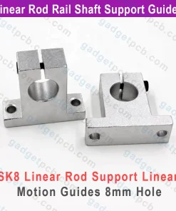 Alternative view of SK8 Linear Shaft Support Bore 8mm Aluminum SK8 Linear Motion Rail Clamping 8mm Rod Rail Guide Support