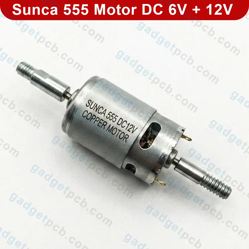 Sunca 555 Motor DC 6V-12V Dual Shaft High Speed Motor for Battery & Solar Fans and DIY Tools 2 Sunca 555 Motor DC 6V-12V Dual Shaft High Speed Motor for Battery & Solar Fans and DIY Tools - Image 2