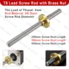 T8 Lead Screw Rod with Brass Nut 350mm 500mm