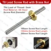T8 Lead Screw Rod with Brass Nut Thread Pitch 2mm