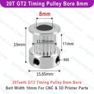 Alternative view of 20 Teeth GT2 Timing Pulley Bore 8mm Belt with 10mm Aluminum Synchronous Wheel 20T GT2 Timing Pulley Hole 8mm