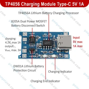 TP4056 Charging Module Type-C 5V 1A USB 3.7V Battery Charging Circuit 18650 Battery Charger Board 6 TP4056 Charging Module Type-C 5V 1A USB 3.7V Battery Charging Circuit