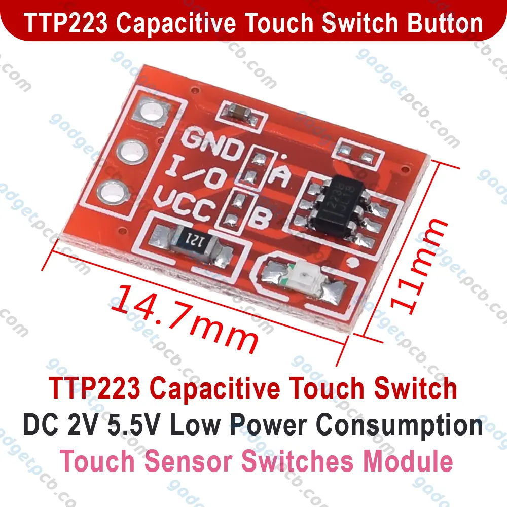 TTP223 Capacitive Touch Switches Button DC 2V 5.5V Low Power Consumption Touch Sensor Switch Module 2 TTP223 Capacitive Touch Switches Button DC 2V 5.5V Low Power Consumption Touch Sensor Switch Module