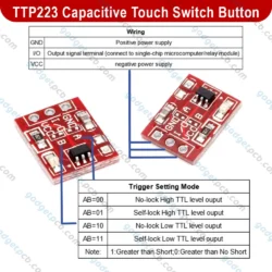 TTP223 Capacitive Touch Switches Button DC 2V 5.5V Low Power Consumption Touch Sensor Switch Module 6 TTP223 Capacitive Touch Switches Button DC 2V 5.5V Low Power Consumption Touch Sensor Switch Module