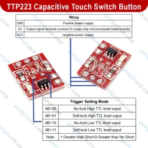 TTP223 Capacitive Touch Switches Button DC 2V 5.5V Low Power Consumption Touch Sensor Switch Module