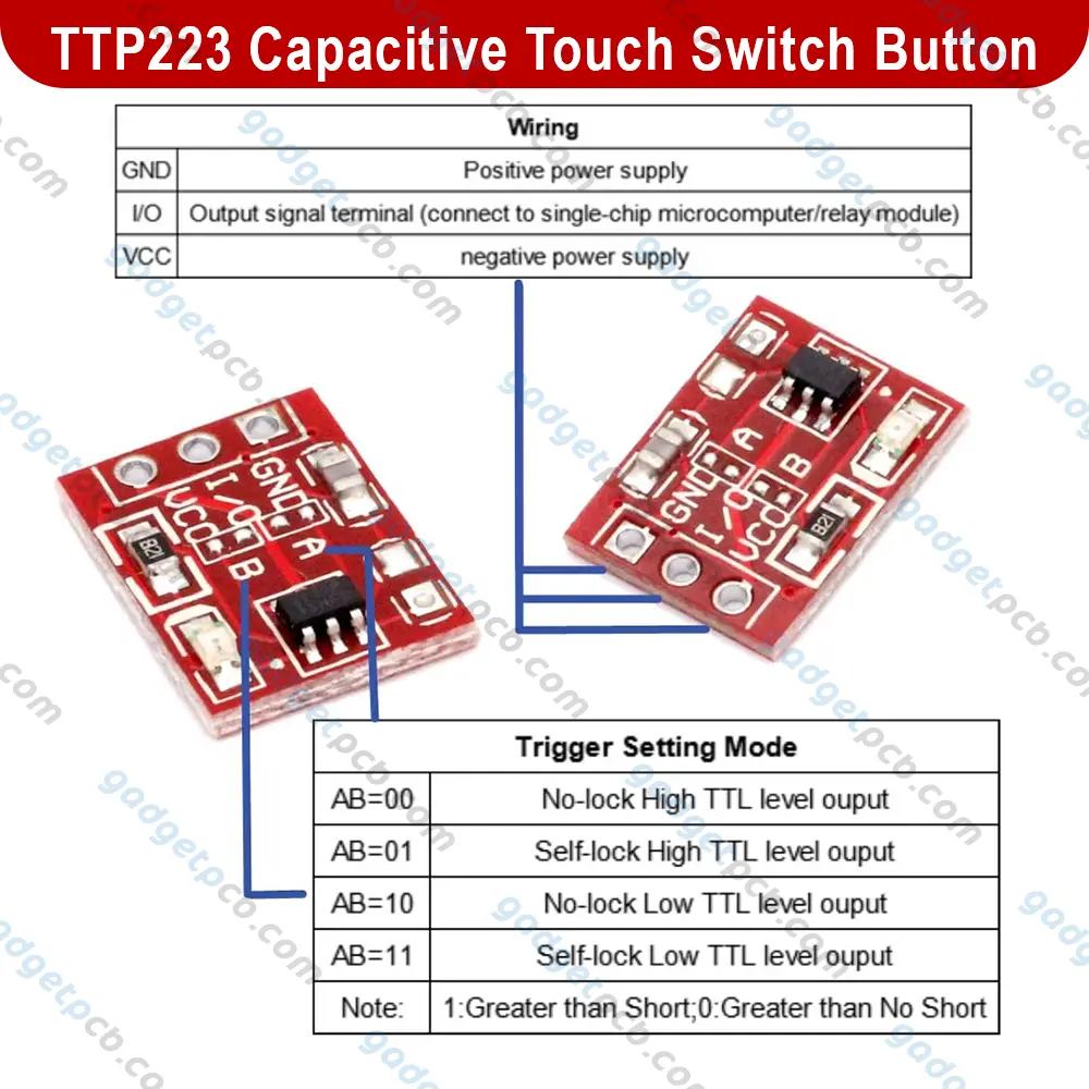 TTP223 Capacitive Touch Switches Button DC 2V 5.5V Low Power Consumption Touch Sensor Switch Module 3 TTP223 Capacitive Touch Switches Button DC 2V 5.5V Low Power Consumption Touch Sensor Switch Module