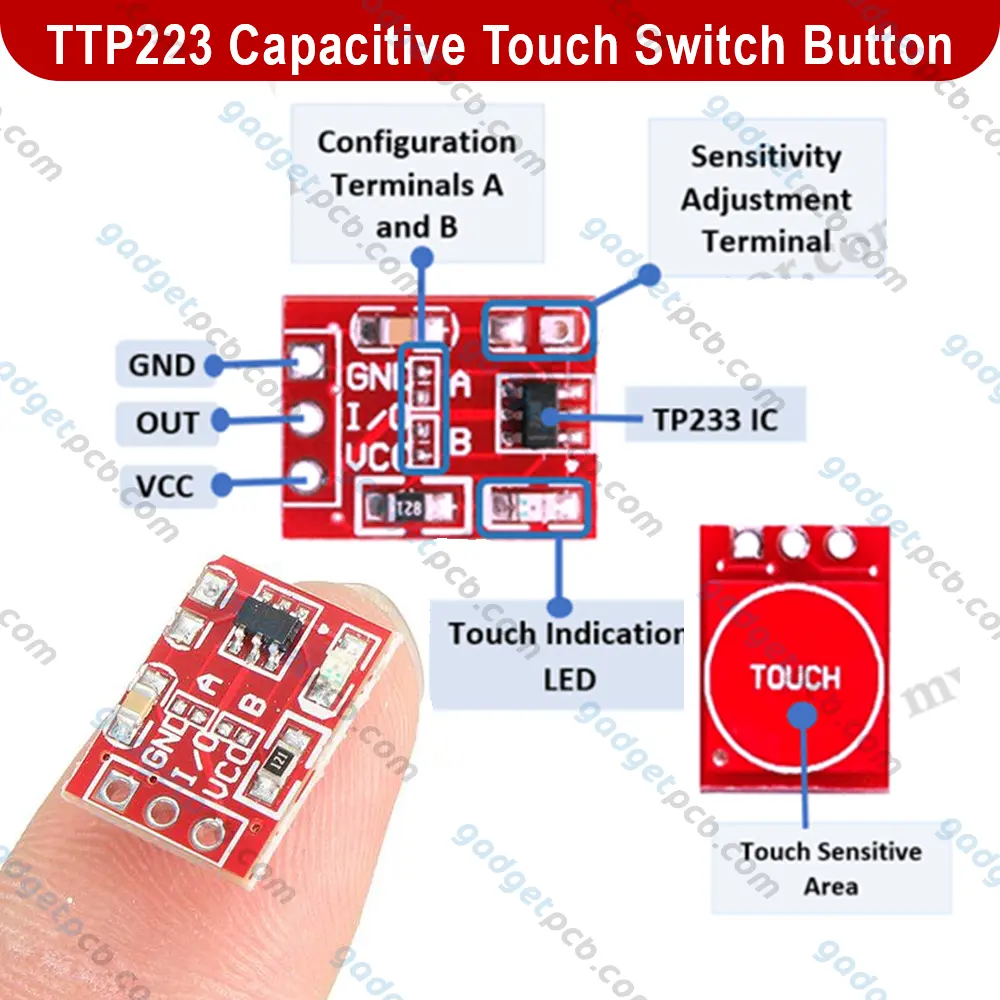 TTP223 Capacitive Touch Switches Button DC 2V 5.5V Low Power Consumption Touch Sensor Switch Module 4 TTP223 Capacitive Touch Switches Button DC 2V 5.5V Low Power Consumption Touch Sensor Switch Module