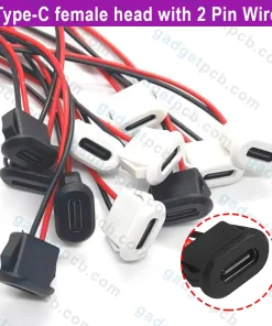Type-C Female Socket Flat Head Chassis Waterproof 2P Solder