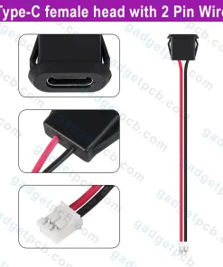 type c female socket flat head chassis 3