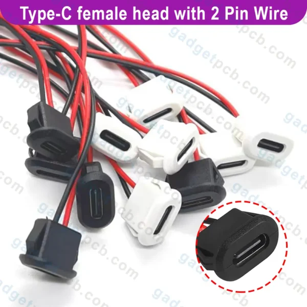 type c female socket flat head chassis