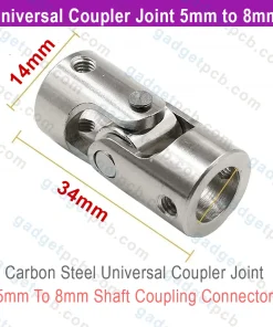 Alternative view of Steel Universal Joint Shaft Coupling 5mm to 8mm Coupler Connector L35XD14 5-8mm Shaft Coupler Connector