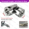 Steel Universal Joint Shaft Coupling 8mm to 8mm Coupler