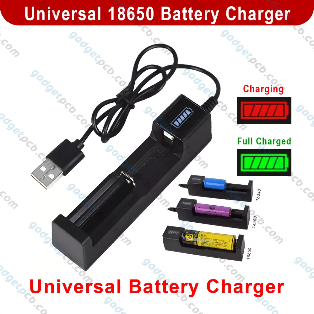 Universal USB 18650 Battery Charger Rechargeable Single 3.7V Battery Charging Adapters 1 Universal USB 18650 Battery Charger Rechargeable Single 3.7V Battery Charging Adapters