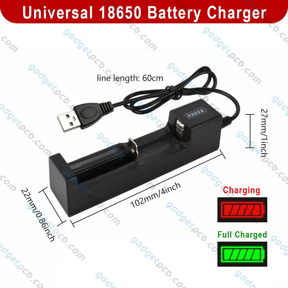Universal USB 18650 Battery Charger Rechargeable Single 3.7V Battery Charging Adapters 3 Universal USB 18650 Battery Charger Rechargeable Single 3.7V Battery Charging Adapters