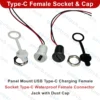 USB Type-C Female Socket Connector for Panel Mount 3A