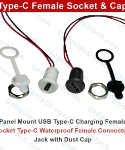 USB Type-C Female Socket Connector for Panel Mount 3A