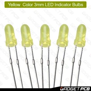 Alternative view of Yellow Color 3mm LED Light 3mm Round LED Bulbs Light Emitting Diode 3mm Yellow LED Bulb 3mm Yellow LED For Indicator Light LED