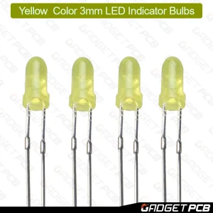 Yellow Color 3mm LED Light 3mm Round LED Bulbs